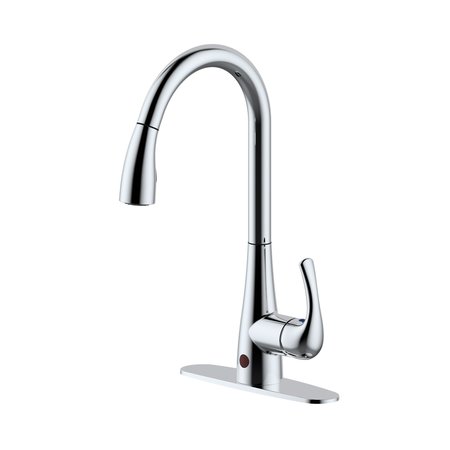 WESTBRASS Kitchen Dual Sensor Automatic Touch Controlled Faucet W/ Dual Spray Pull Down Hose & Hand Shower in KA03A-26